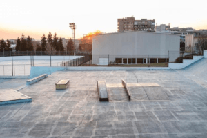 A commercial property getting a new roofing system