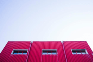 A red color metal roof