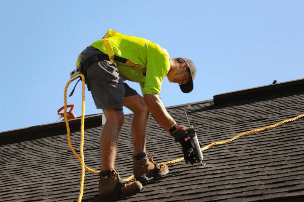Roofers working on essential commercial roof repair in Alpharetta to prevent leaks and damage.