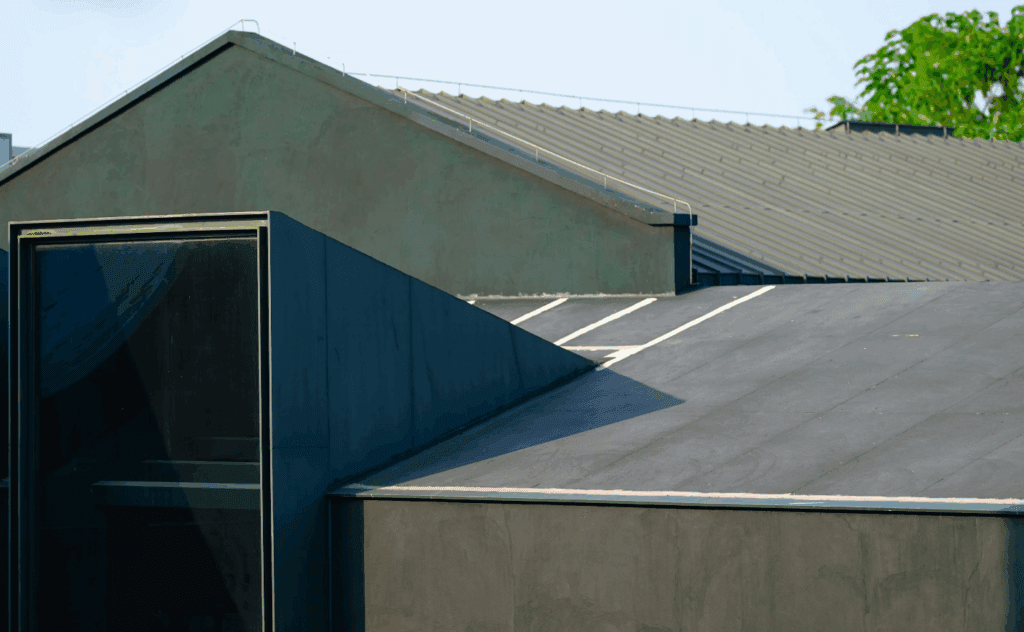 Modified bitumen commercial roof panels.