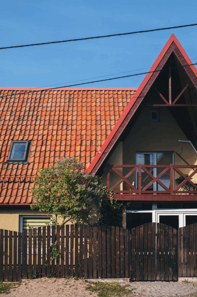 This photo shows a house with a neat, well-maintained roof.