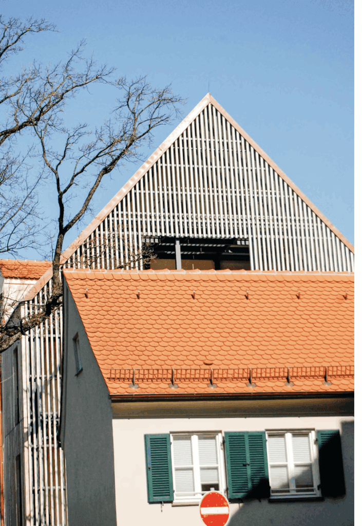 This photo shows a neat and well-maintained house roof.