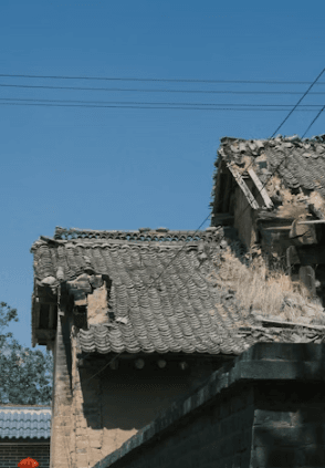 This image shows a broken roof.
