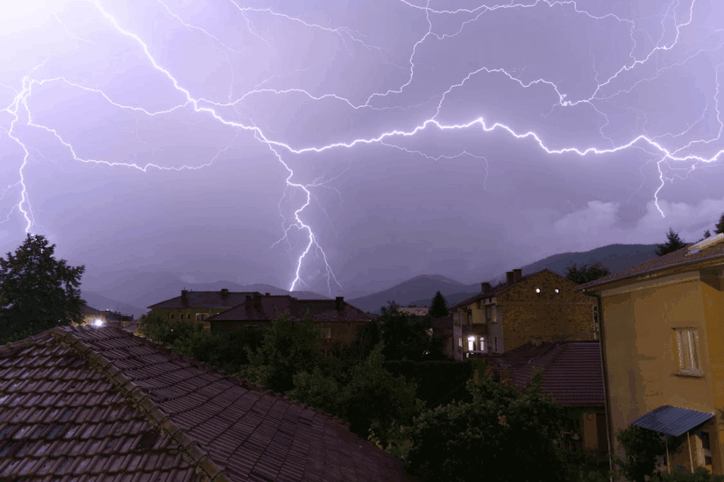 This image shows lightning in background.