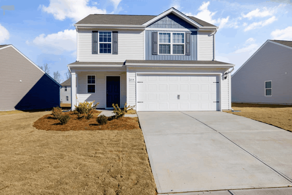 An image of a house under the blue sky.