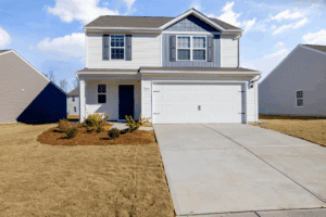 An image of a house under the blue sky.