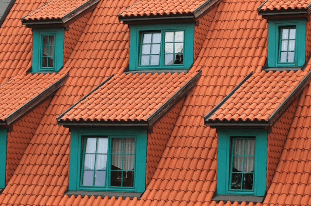 This image shows shingles on a roof.